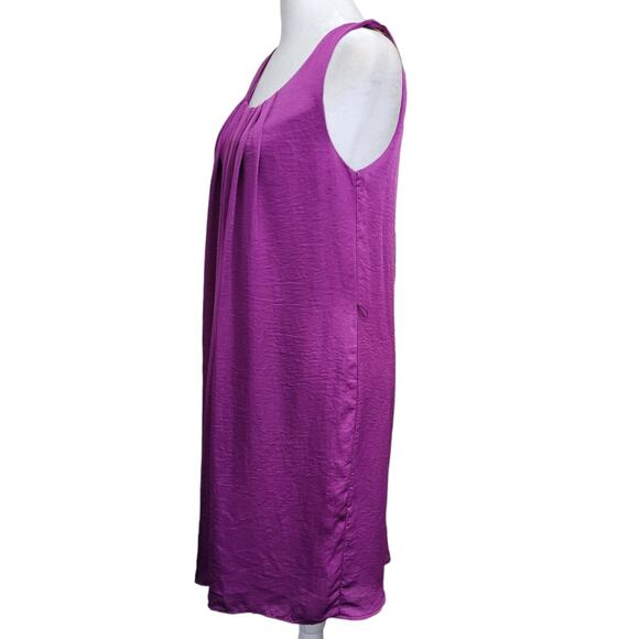 VNTG Corey P Purple Satin Shift Dress 6 Coquette Old Money Quietlux Minimalist - Picture 6 of 7